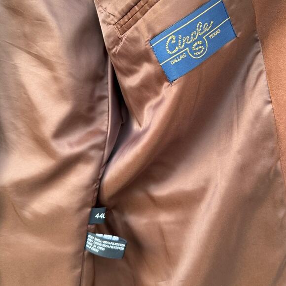 Circle S Dallas Texas Western Brown Faux suede Mens Jacket Sport Coat Blazer 44L - Picture 5 of 8